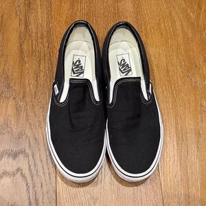 Vans Classic Black and White Slip-Ons